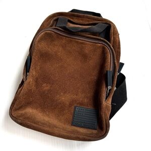 Vintage Polo Sport by Ralph Lauren Brown Suede Small Backpack